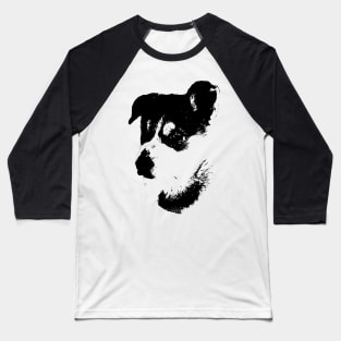 Hund Husky Welpe Kopf schwarz Baseball T-Shirt